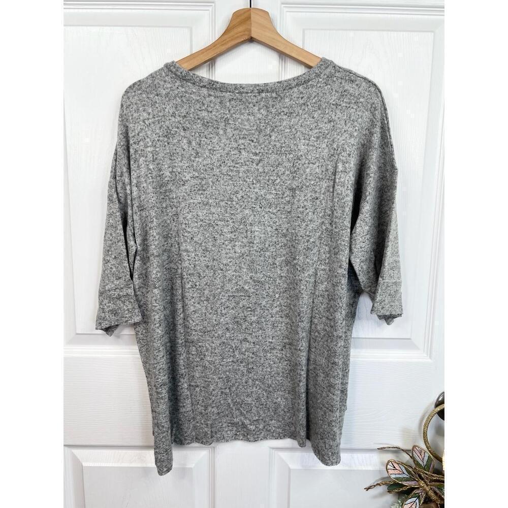 WORKSHOP Republic Size S Heather Grey Pearl Soft Knit Top Athleisure Casual - Picture 2 of 15